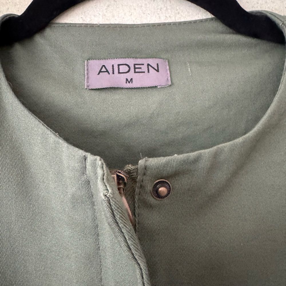 AIDEN Embroidered Army Green Jacket - Picture 3 of 6